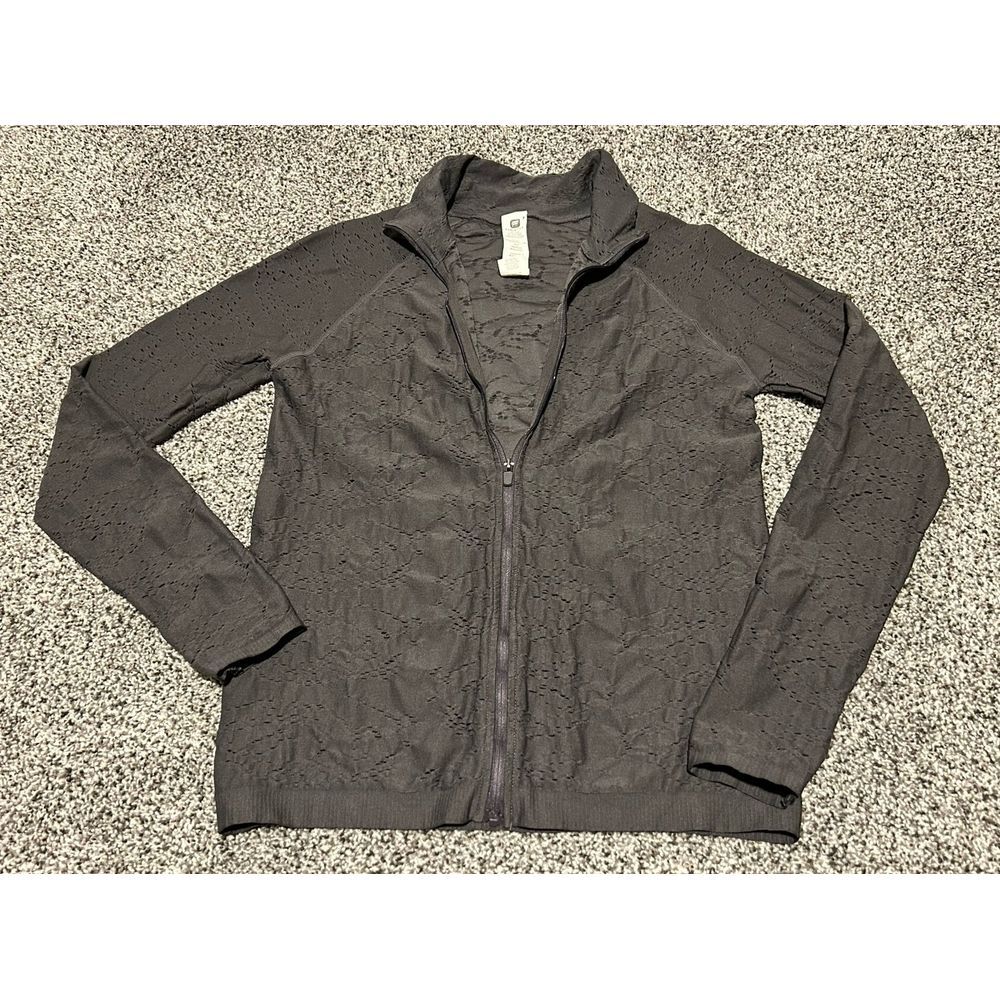 A27 Fabletics size large Luciana Seamless Pointelle Jacket gray